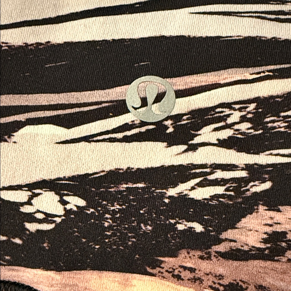 Lululemon Wonder Under High Ride Pink Black Abstract Print Activewear